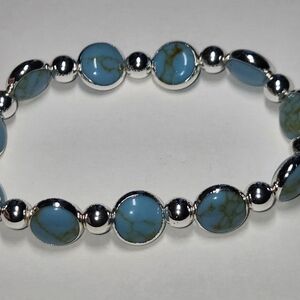 Chic Silver and Blue Bracelet